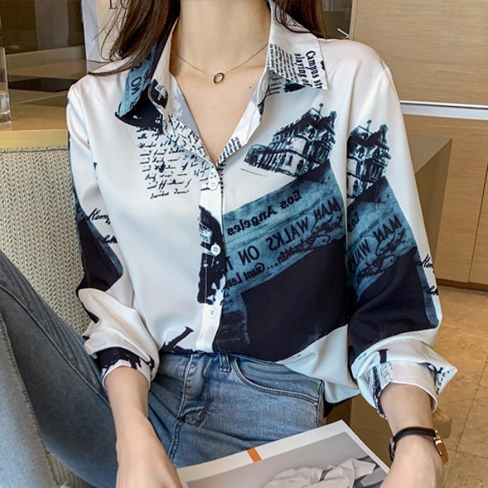 Áo Sơ Mi Nữ Công Sở Họa Tiết Cá Tính SM59 - Hàng Quảng Châu Cao Cấp