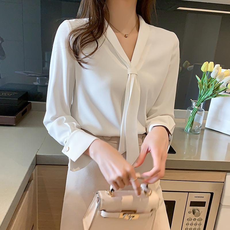 Áo Sơ Mi Công Sở Trắng Thắt Dây Đẹp SM58 - Hàng Quảng Châu Cao Cấp