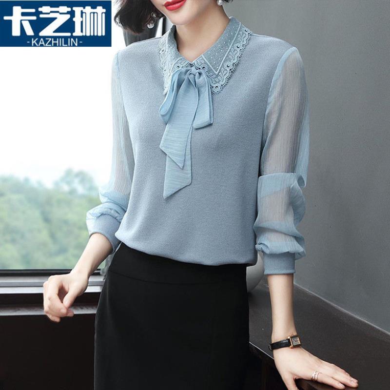 Áo Sơ Mi Nữ Cổ Ren Thắt Nơ Thanh Lịch SM53- Hàng Quảng Châu Cao Cấp