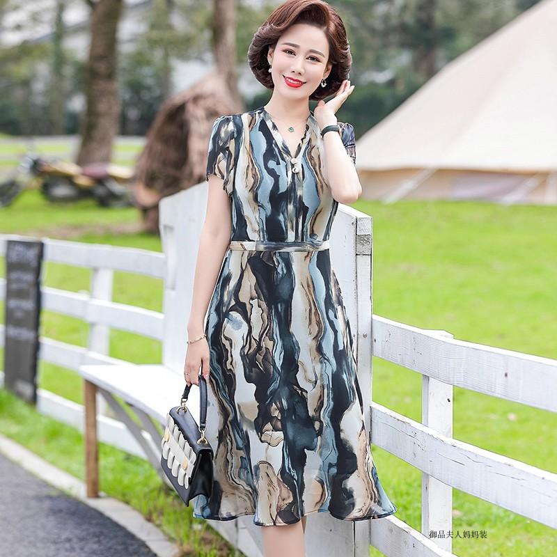  Đầm Voan Hoa Trung Niên Quý Phái VH86 - Hàng Quảng Châu Cao Cấp