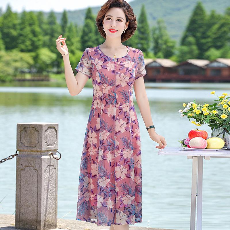 Đầm Voan Hoa Cho Mẹ Ngọt Ngào VH54 - Hàng Quảng Châu Cao Cấp