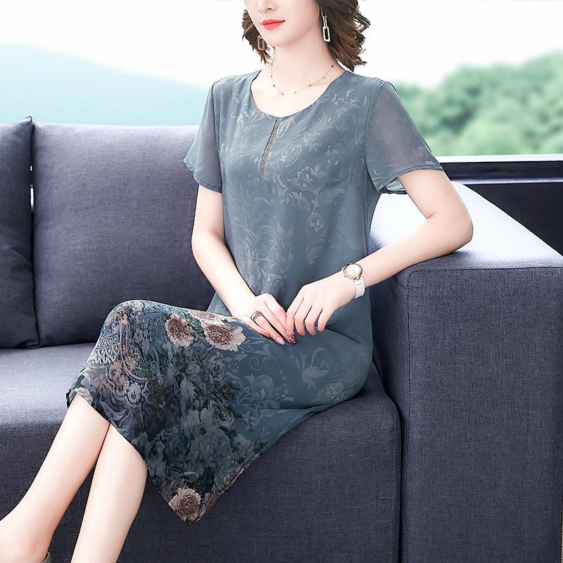 Đầm Hoa Trung Niên Giản Dị VH57 - Hàng Quảng Châu Cao Cấp