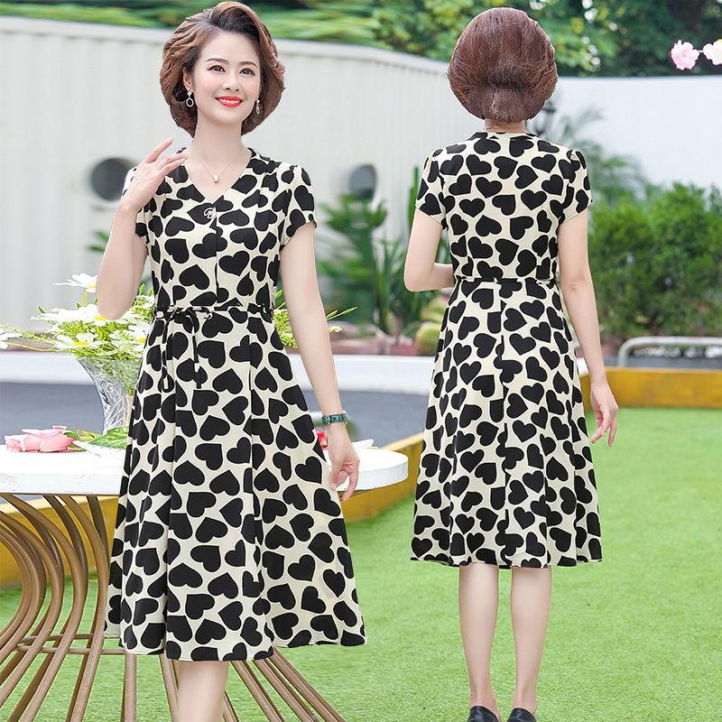 Đầm Hoa Đẹp Cho Mẹ Sang Chảnh VH89 - Hàng Quảng Châu Cao Cấp 