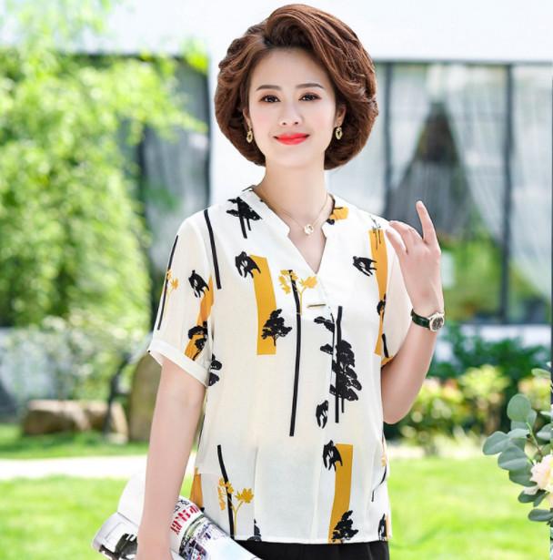 Áo Voan Hoa Thời Trang Lịch Sự Cho Mẹ SM87 - Hàng Quảng Châu Cao Cấp