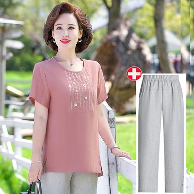 Bộ Đồ Trung Niên Thun Cotton Mềm Đẹp AB34 - Hàng Quảng Châu Cao Cấp