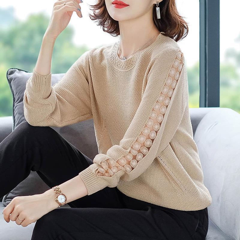 Áo Len Dệt Kim Phối Ren Ngọt Ngào AL98 - Hàng Quảng Châu Cao Cấp