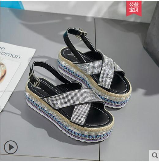 Dép Sandal Đế Phẳng Tăng Chiều Cao Lấp Lánh Thời Trang AG30- Hàng Quảng Châu Cao Cấp