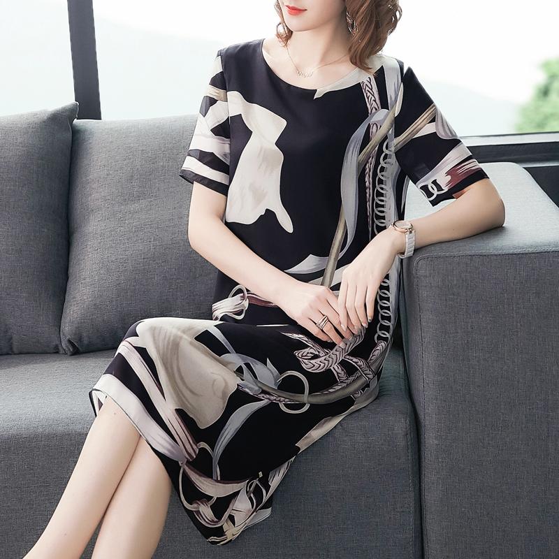  Đầm Lụa Trung Niên Họa Tiết Mềm Đẹp VH20 - Hàng Quảng Châu Cao Cấp