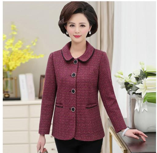 Áo Khoác Dạ Nữ Ngắn Trung Niên Cho Mẹ AD44 - Hàng Quảng Châu Cao Cấp