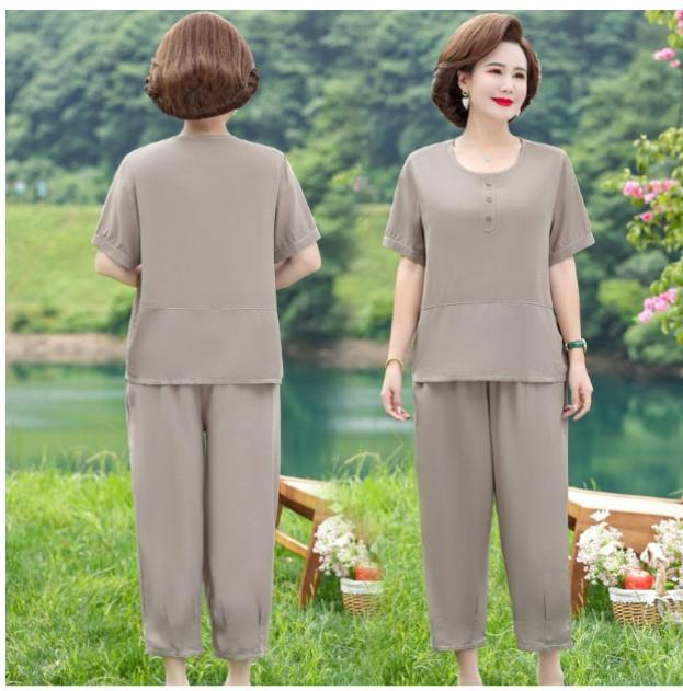 Bộ Đồ Lụa Cotton Mềm Đẹp Cho Mẹ AB29 - Hàng Quảng Châu Cao Cấp