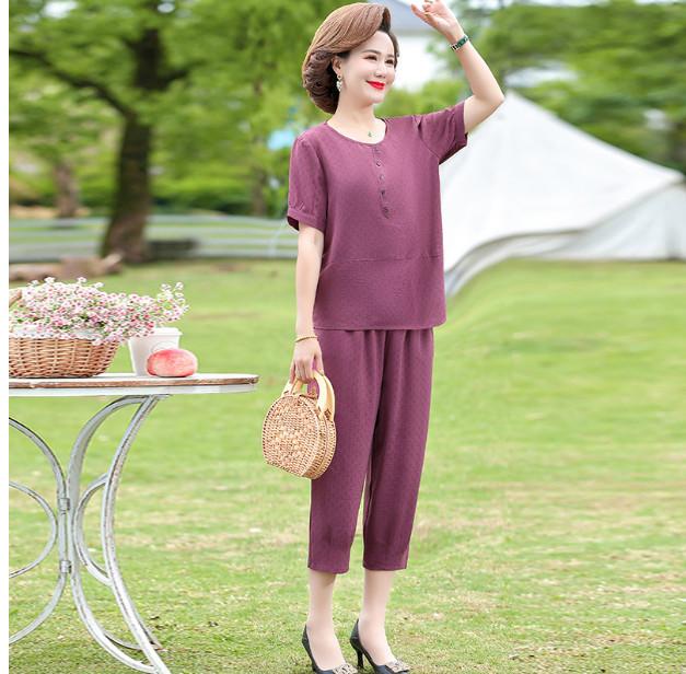  Bộ Đồ Ngắn Tay Cotton Mềm Mát Cho Mẹ AB77 - Hàng Quảng Châu Cao Cấp