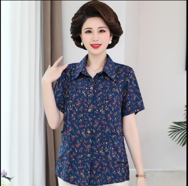 Áo Sơ Hoa Cotton Lụa Cho Mẹ Mềm Mát SM35 - Hàng Quảng Châu Cao Cấp