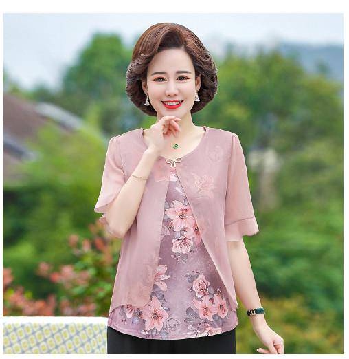 Áo Voan Hoa Trung Niên Mềm Đẹp Cho Mẹ SM46 - Hàng Quảng Châu Cao Cấp