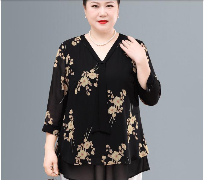 Áo Sơ Mi Hoa Cho Mẹ Béo SM82 - Hàng Quảng Châu Cao Cấp