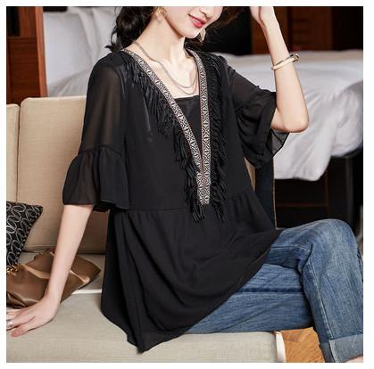 Áo Sơ Mi Voan Che Bụng Thon Gọn SM49 - Hàng Quảng Châu Cao Cấp