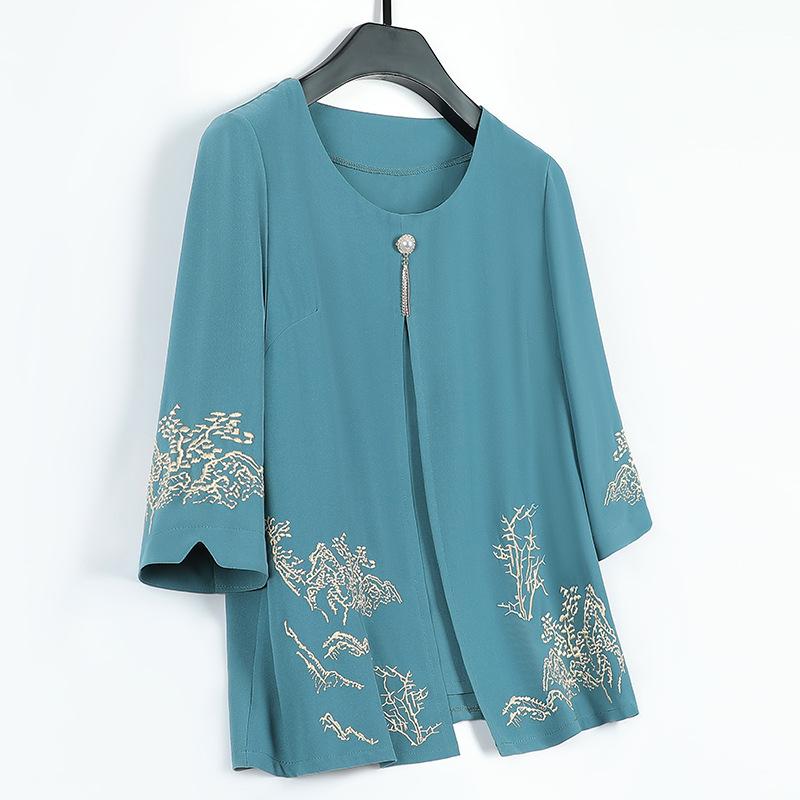 Áo Sơ Mi Hai Mảnh Lịch Sự Cho Bà SM72 - Hàng Quảng Châu Cao Cấp