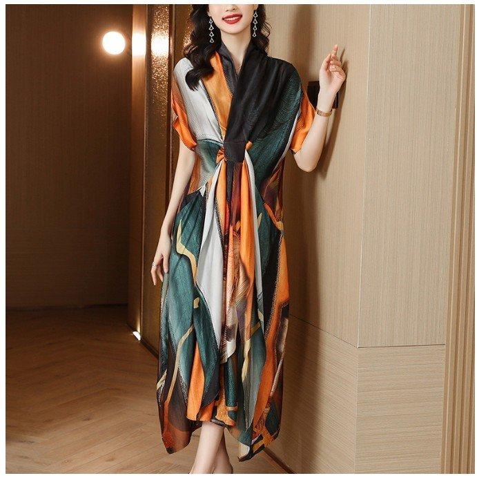 Đầm Họa Tiết Mùa Hè Thười Trang VH73 - Hàng Quảng Châu Cao Cấp