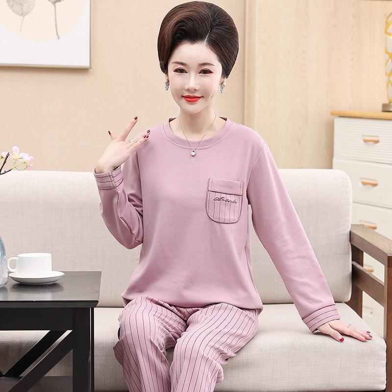 Bộ Đồ Ngủ Pyjama Cotton Cho Mẹ AB04 - Hàng Quảng Châu Cao Cấp