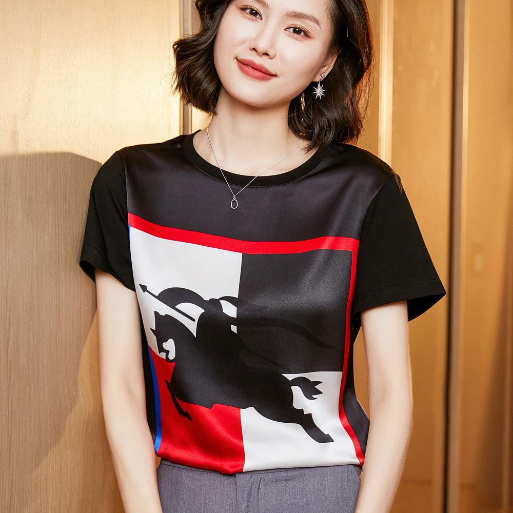 Áo Thun Cotton In Hình Lụa Satin Thời Trang Cá Tính SM86 - Hàng Quảng Châu Cao Cấp