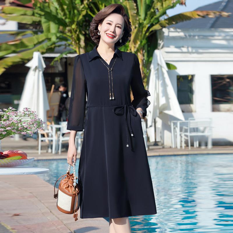 Đầm Mùa Xuân Dài Tay Khí Chất Cho Mẹ VH96 - Hàng Quảng Châu Cao Cấp