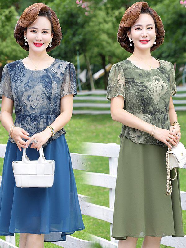 Váy Mùa Hè Chất Voan Cho Mẹ VH166 - Hàng Quảng Châu Cao Cấp