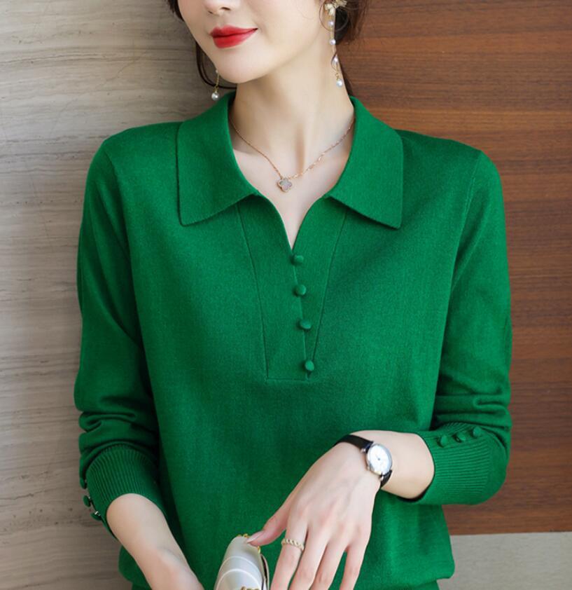  Áo Thun Tay Dài Mùa Thu Cổ V cho Nữ SM90 - Hàng Quảng Châu Cao Cấp