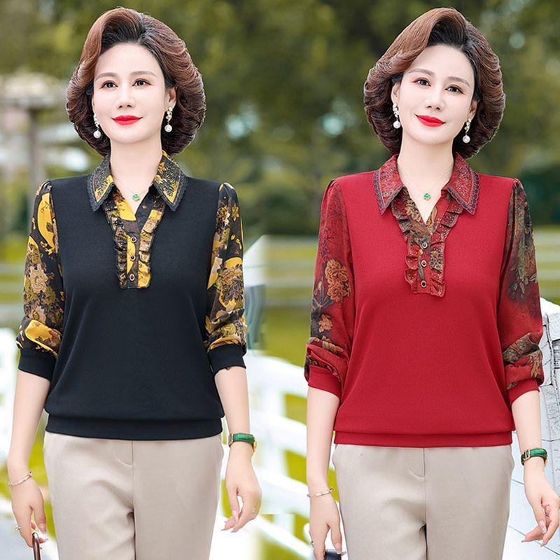  Sơ Mi Thun Mỏng Tay Dài Cho Mẹ SM93 - Hàng Quảng Châu Cao Cấp